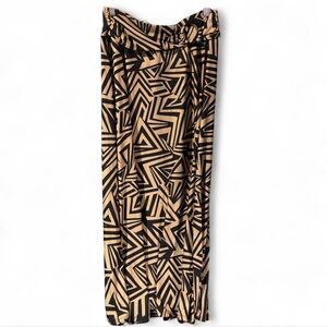 Robert Louis Black and Tan Geometric Maxi Skirt